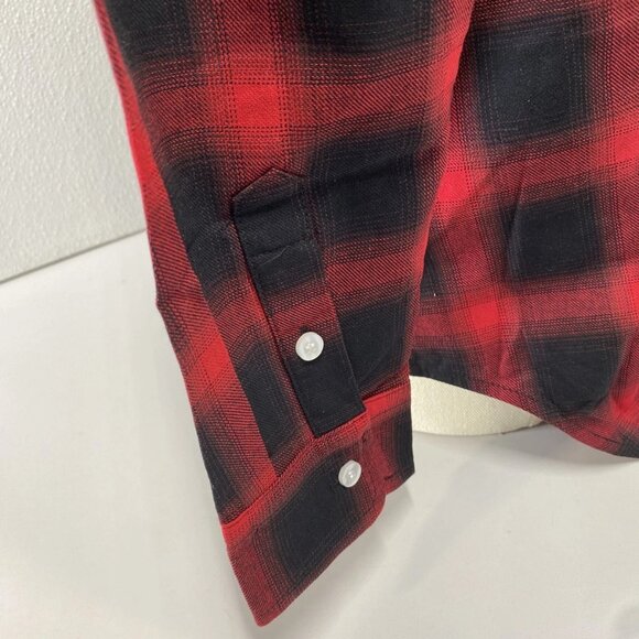 Killion Men’s Plaid Cotton Casual Button-Down Shirt – Red – Size L - Picture 8 of 12